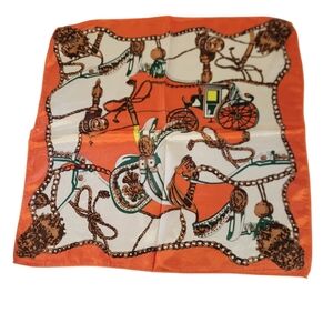 NWOT Scarf Orange Cream Brown Carriage